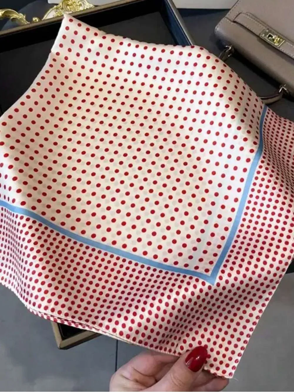 Red Polka Dot Head Scarf S172